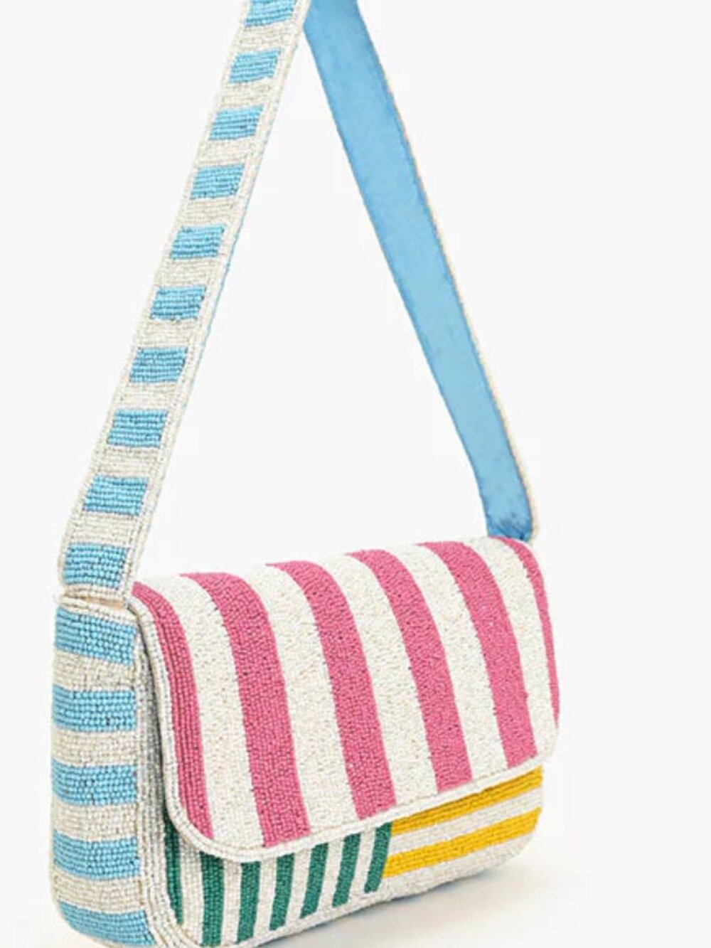American and Beyond "Candy Stripes" Embellished Shoulder Bag "NWT